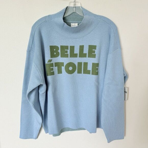 Anthropologie Maeve CARYS Mock Neck Sweater Womens Large Blue Green Oversized - Picture 5 of 13